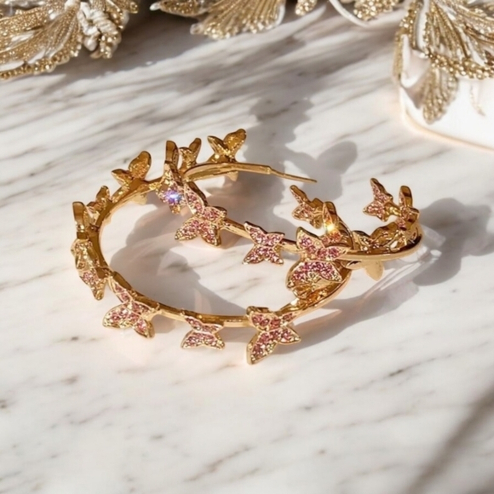 NEW Butterfly Hoop‎ Fashion Earrings